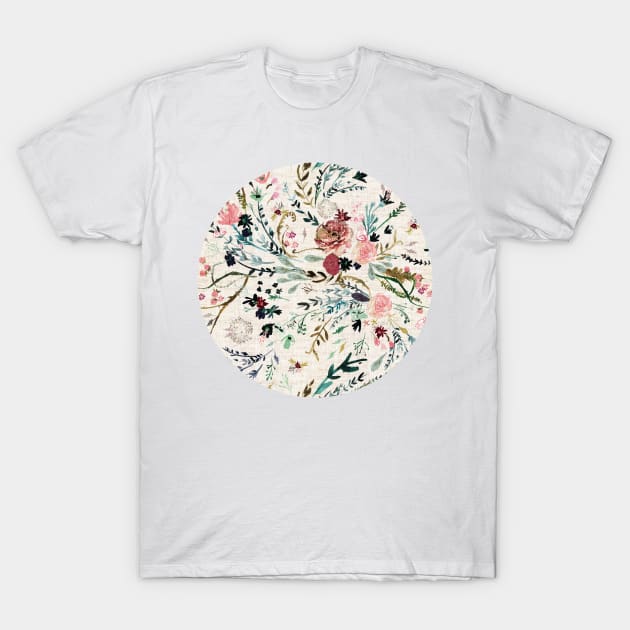 Fable Floral (in vintage cream) T-Shirt by EstherFallonLau